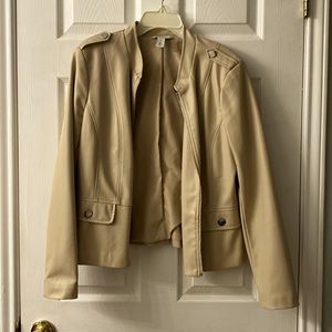 White House Black Market tan leather jacket